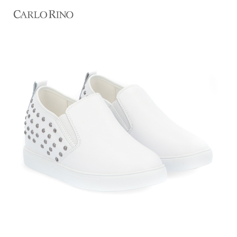 heeled white sneakers