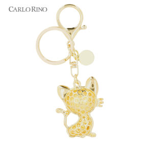 Sparkling Smiley Cat Key Charm