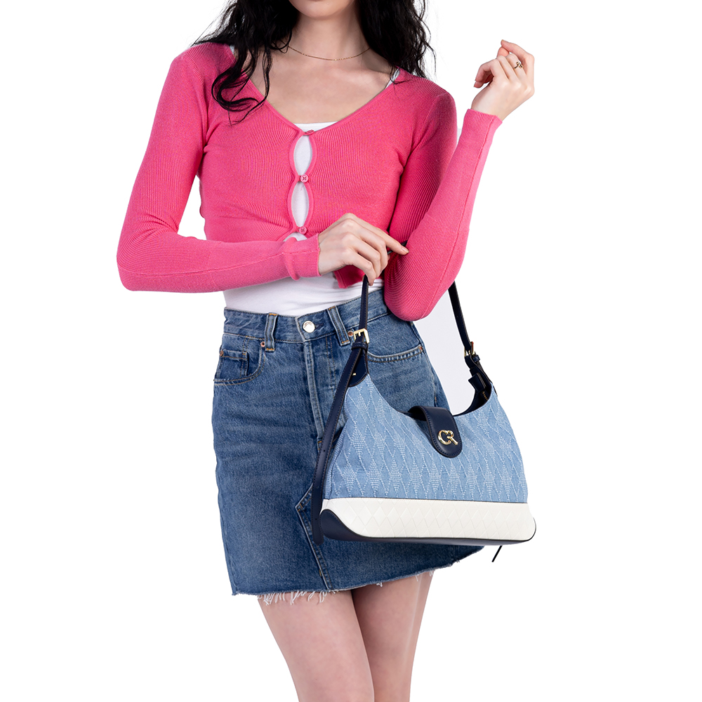 Denim Shoulder Tote Bag