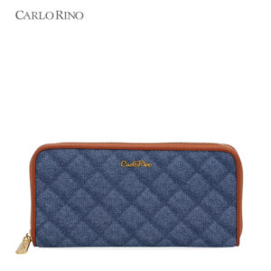 Gia Navy Zip Around Wallet