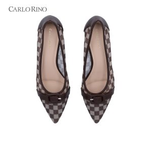 Cherie Strapped Checkered Pumps