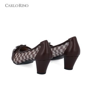 Cherie Strapped Checkered Pumps