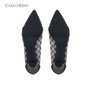 Cherie Strapped Checkered Pumps