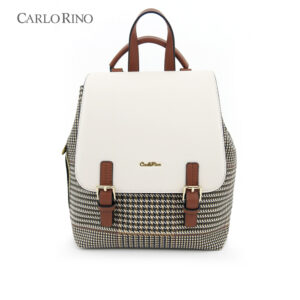 Oxford Houndstooth Print Backpack