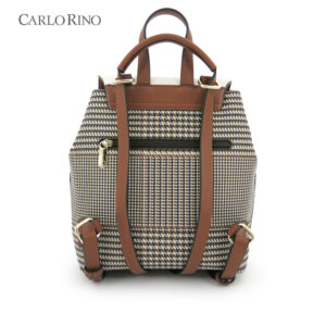 Oxford Houndstooth Print Backpack