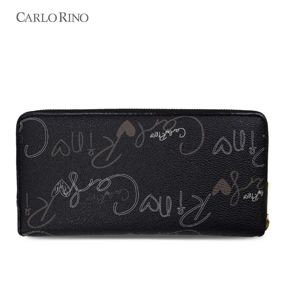 Calligraphy Monogram Zip-around Wallet