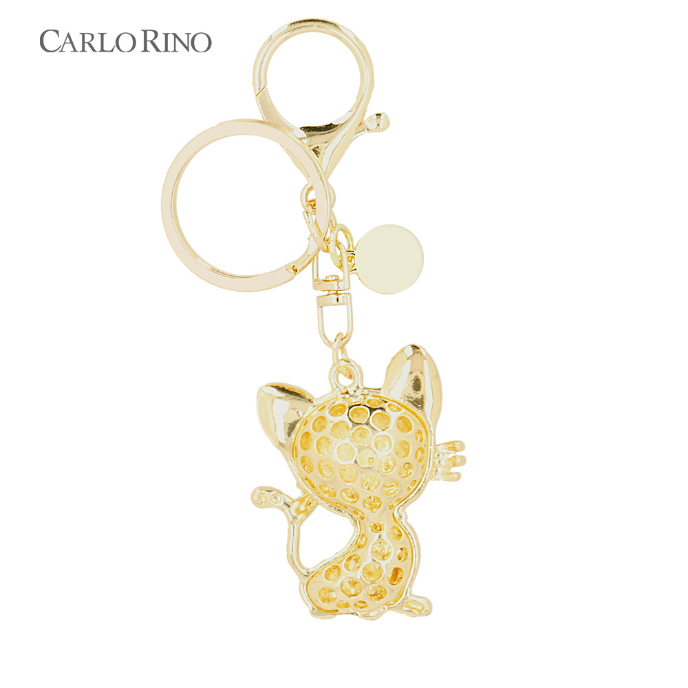 Sparkling Smiley Cat Key Charm