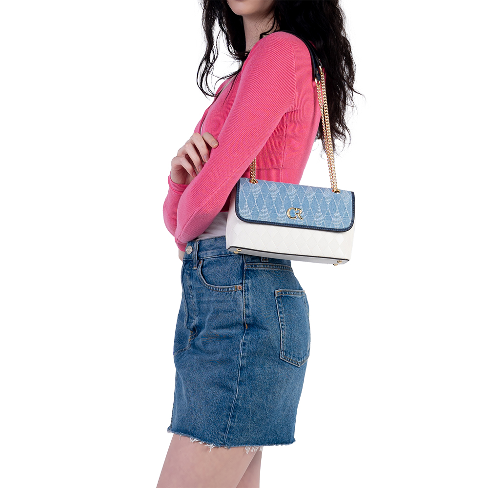 Denim 2-Way Shoulder Bag