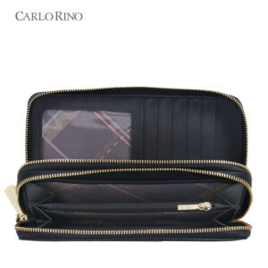 Classic Grainy Double Zipper Wallet