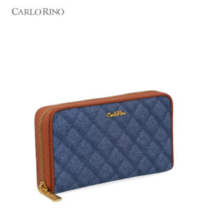 Gia Navy Zip Around Wallet