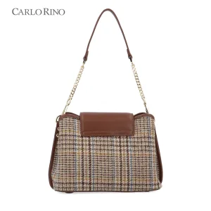 Coco Houndstooth 2-Way Flap Bag