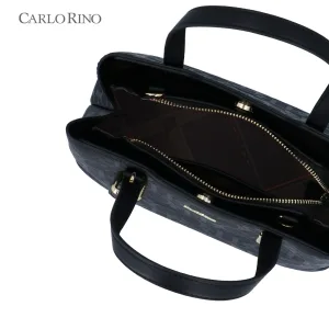 Fae Embossed Monogram Top Handle Bag