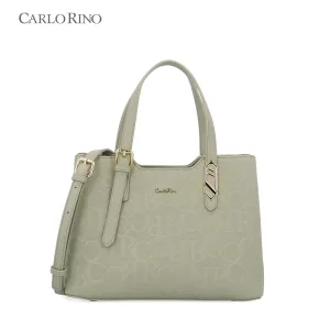 Fae Embossed Monogram Top Handle Bag