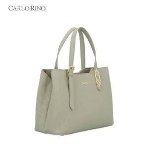 Fae Embossed Monogram Top Handle Bag
