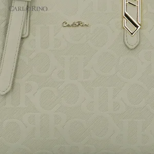 Fae Embossed Monogram Top Handle Bag