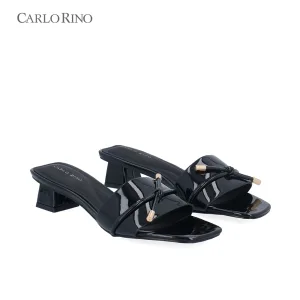 Glossy Chunky Heeled Sandals