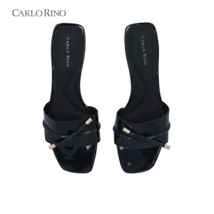 Glossy Chunky Heeled Sandals
