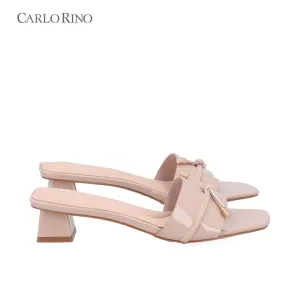 Glossy Chunky Heeled Sandals