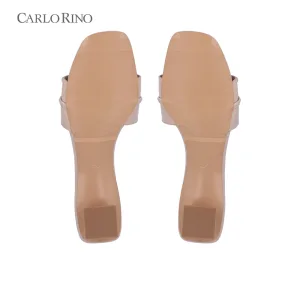 Glossy Chunky Heeled Sandals