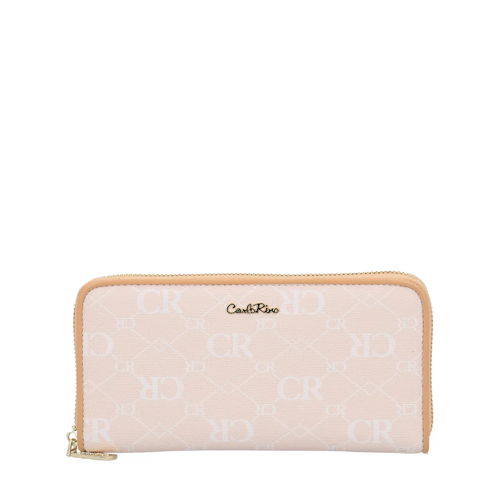 CR Monogram in Cream Zip Around Wallet