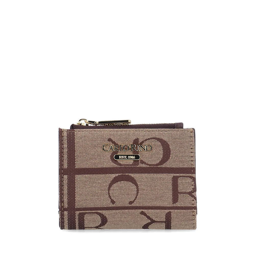 Carlo GEO Jacquard Zipper Short Wallet