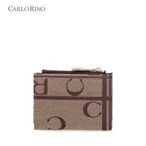 Carlo GEO Jacquard Zipper Short Wallet